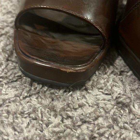 Genuine leather Kf Ltd Peep-toe mule heel - Picture 5 of 6